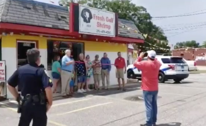 The Shrimp Lady Cuts Ribbon In Satsuma