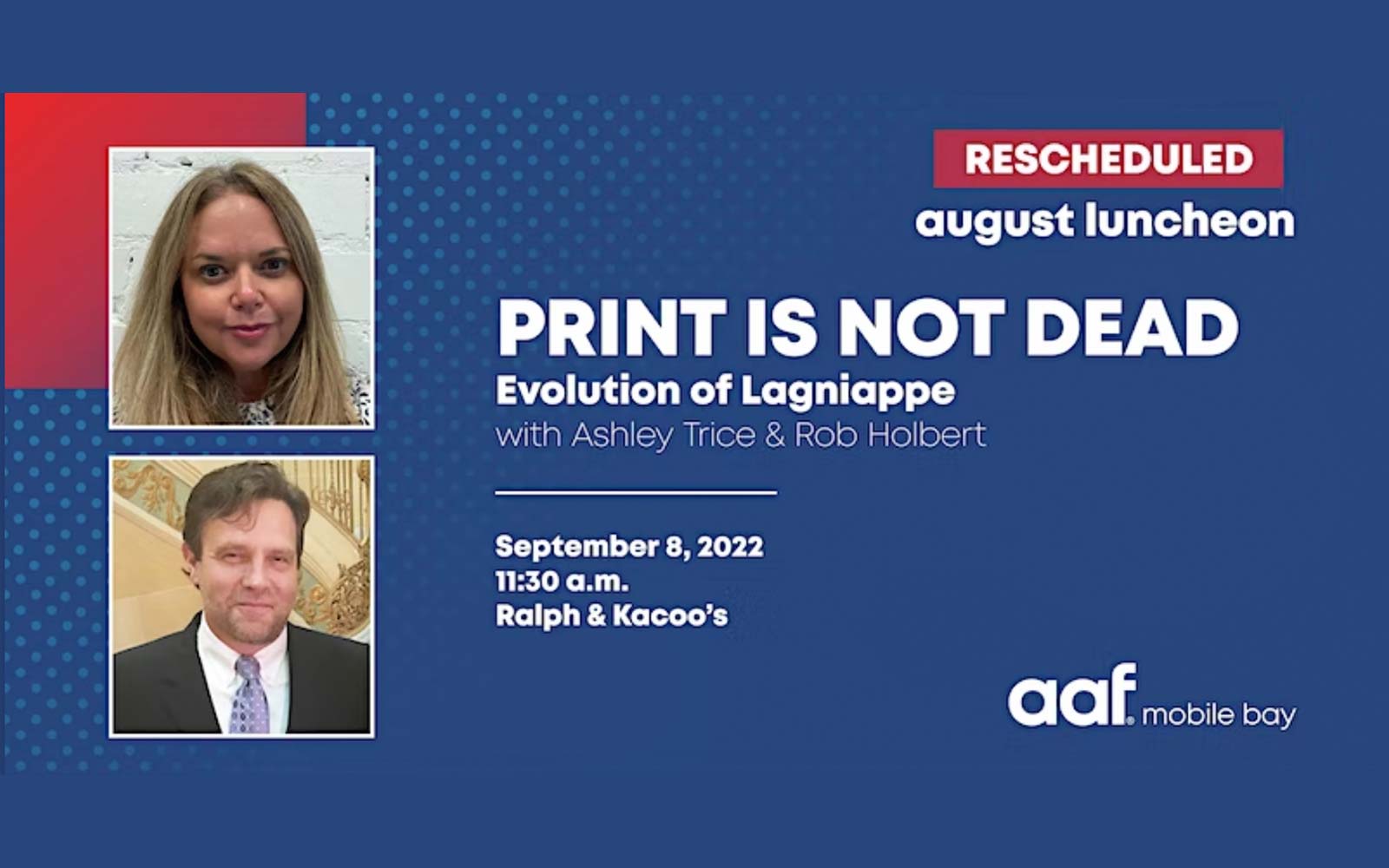 AAF August Meeting Rescheduled