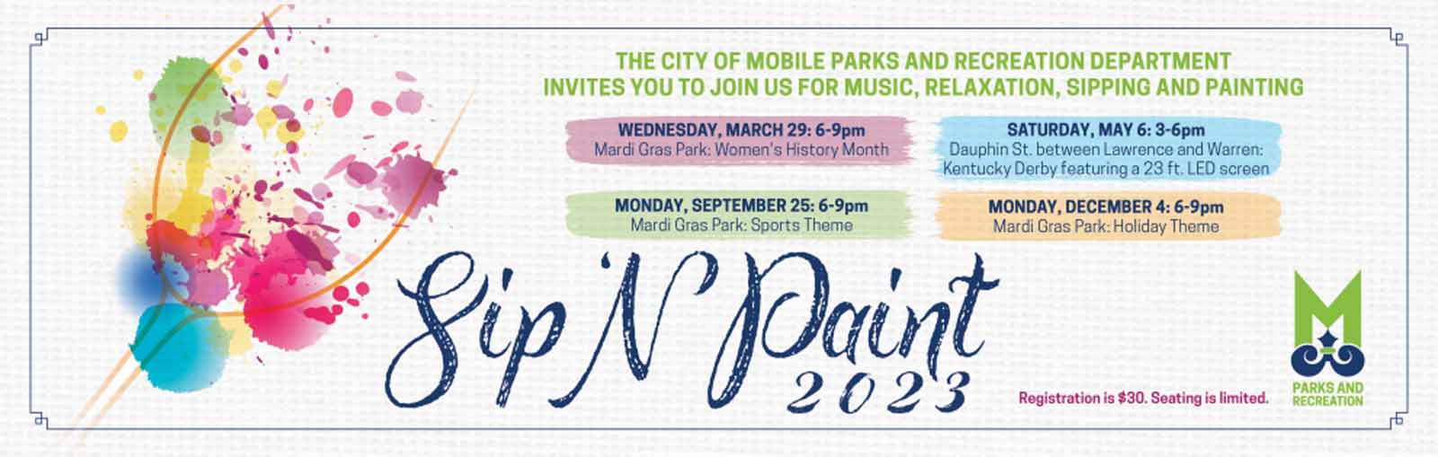 Sip &lsquo;N Paint Events Announced