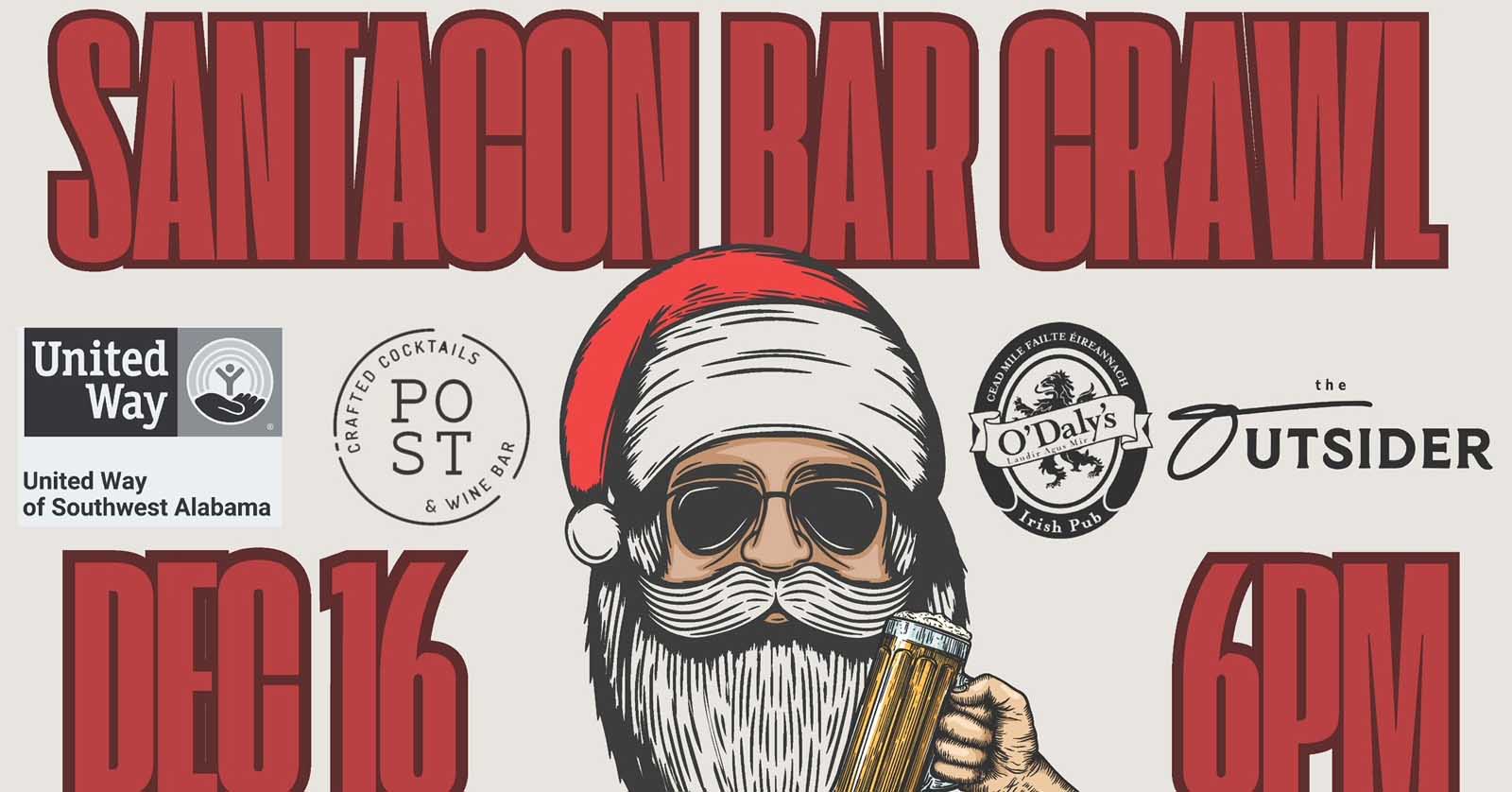 Mobile Santacon Pub Crawl To Benefit UWSWA