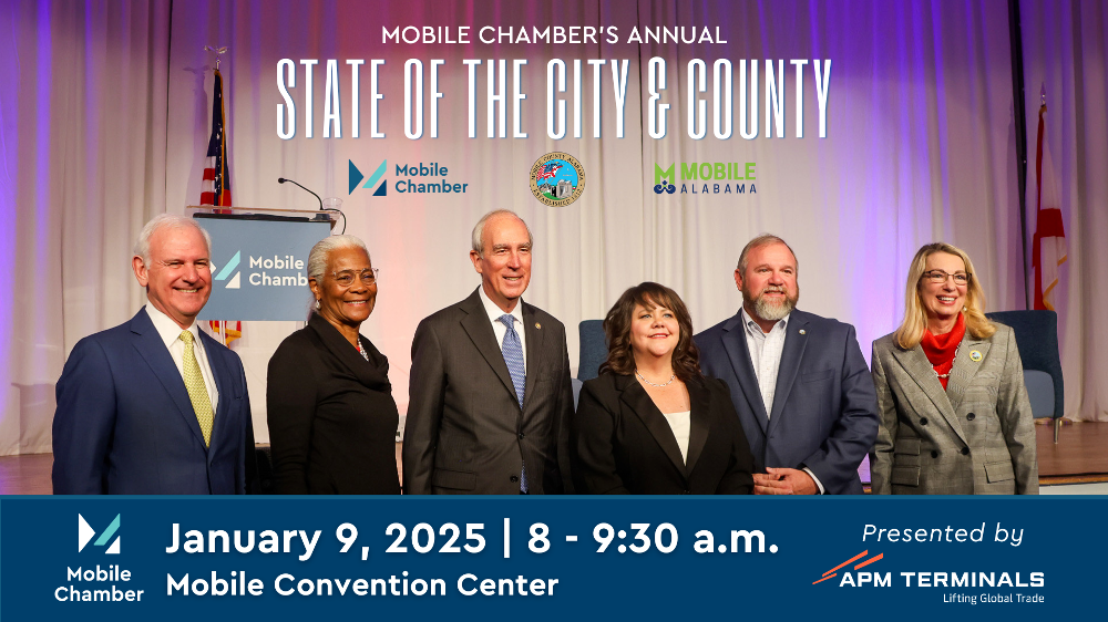 MOBILE CHAMBER’S STATE OF CITY, COUNTY COMING UP