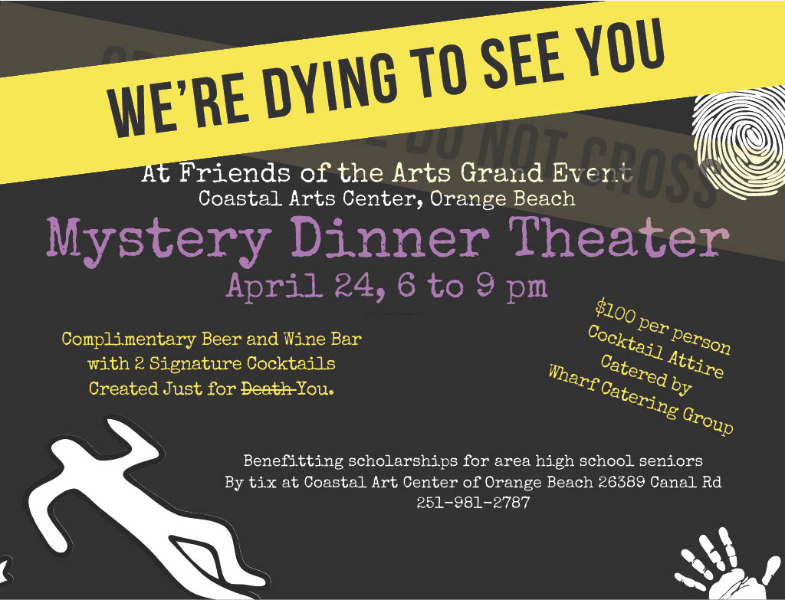 FRIENDS OF THE ARTS MYSTERY DINNER COMING UP