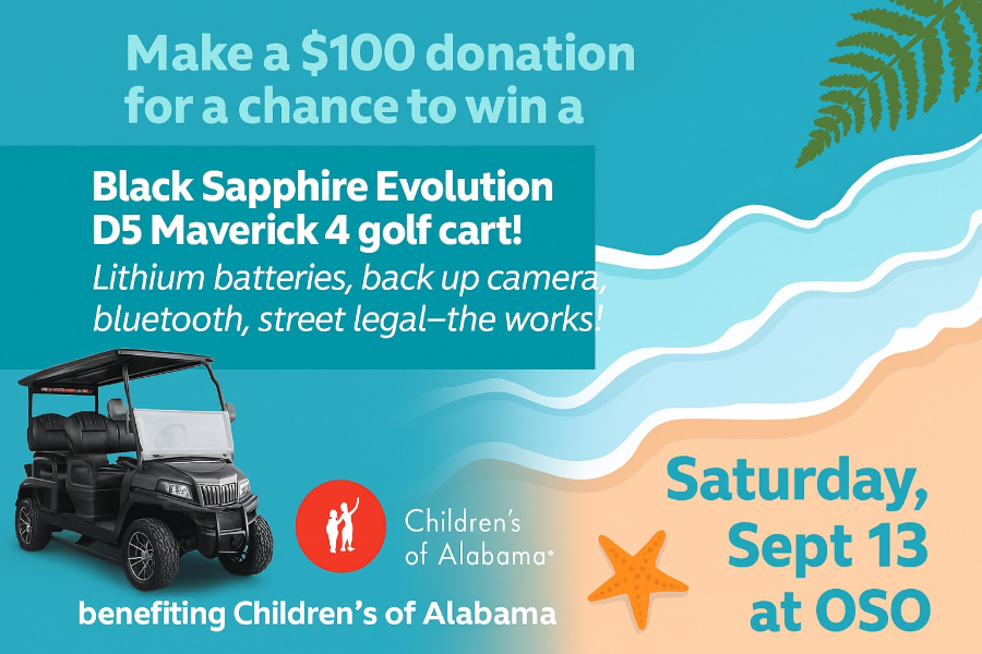 CHILDREN’S OF ALABAMA HOSTING CHARITY GOLF CART GIVEAWAY