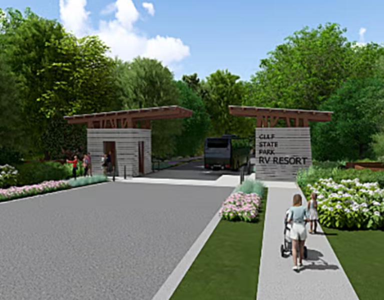 CAMPGROUND BEING BUILT AT GULF STATE PARK