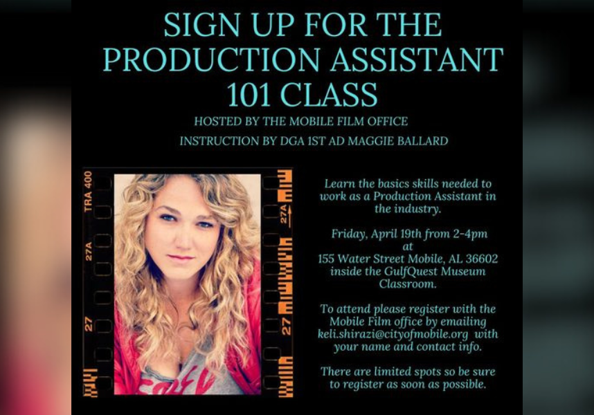 MOBILE FILM OFFICE TO HOST PRODUCTION ASSISTANT CLASS