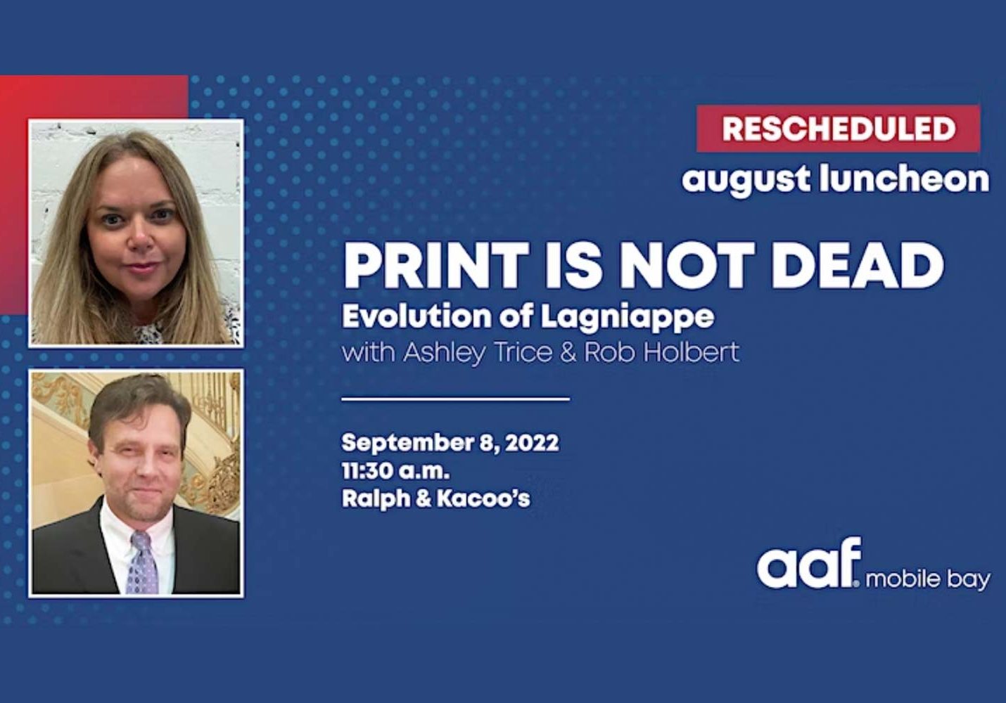 AAF August Meeting Rescheduled