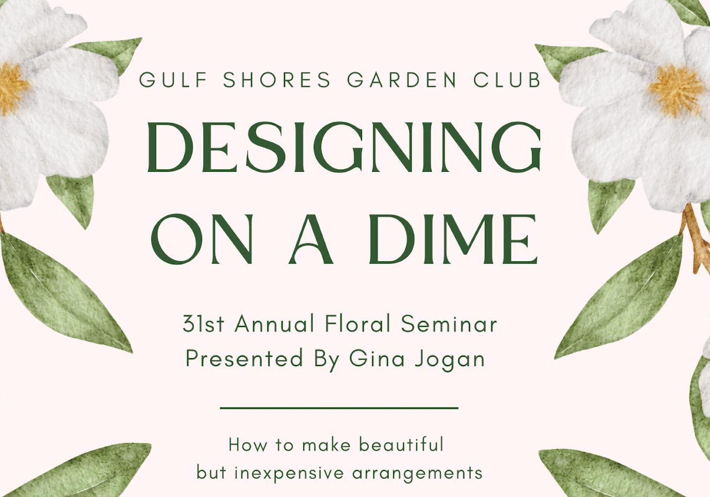 Gulf Shores Garden Club Seminar Announced