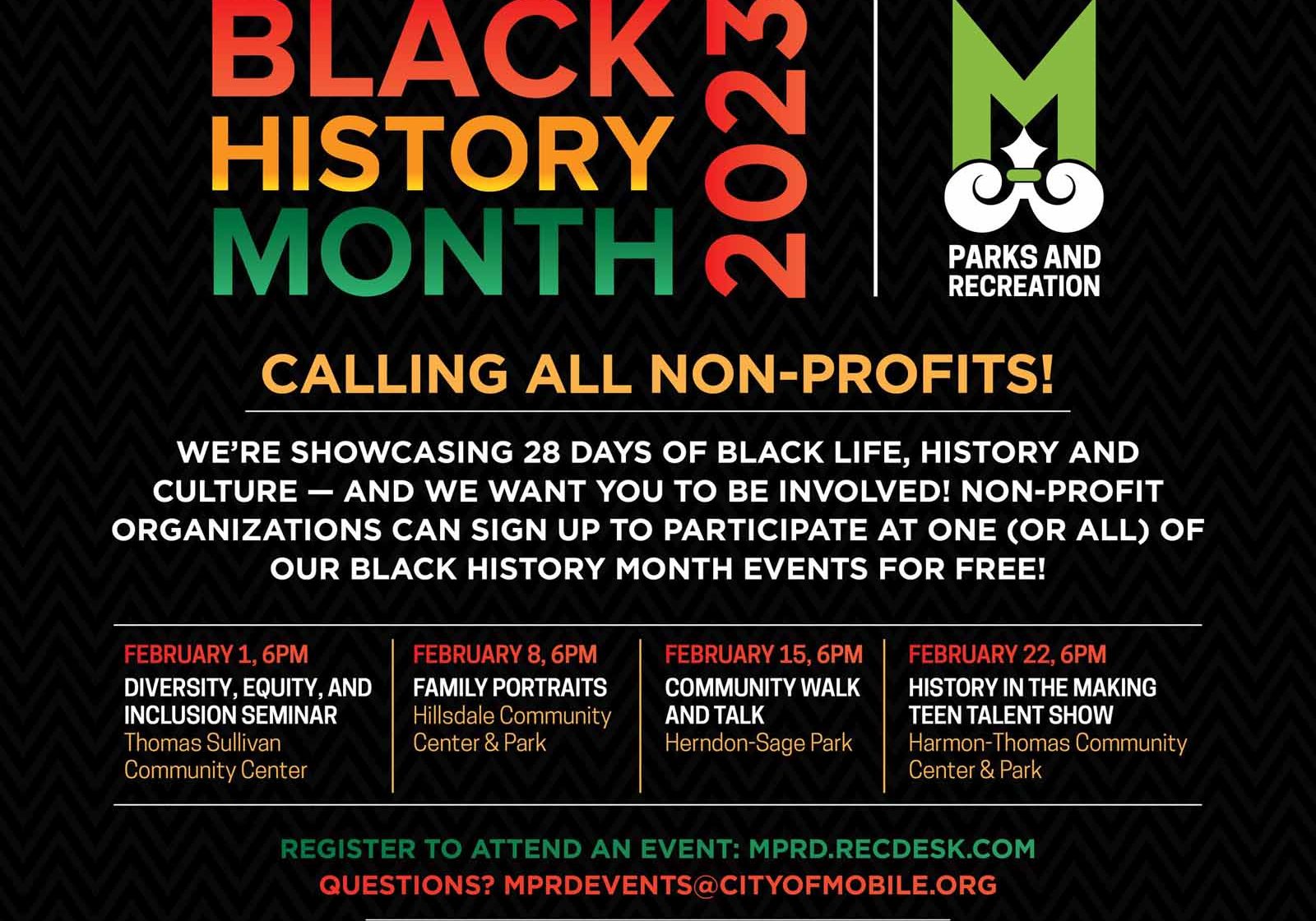 Mobile Parks And Rec To Celebrate Black History Month